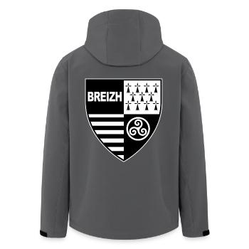 breizh Bretagne - Recycelte Männer Softshell-Jacke von Stanley/Stella - Anthrazit - Hinten - AI Model Male 185 light (185cm)