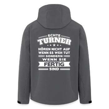 Echte Turner - Recycelte Männer Softshell-Jacke von Stanley/Stella - Anthrazit - Hinten - AI Model Male 185 light (185cm)