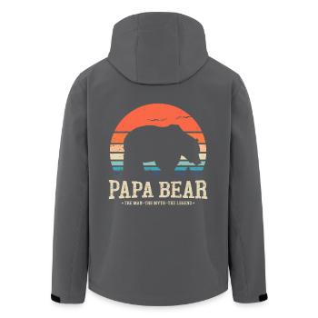 Papa Bear - Recycelte Männer Softshell-Jacke von Stanley/Stella - Anthrazit - Hinten - AI Model Male 185 light (185cm)