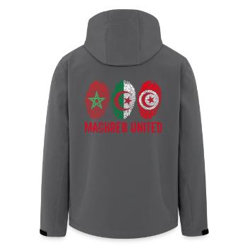 MAGHREB UNITED المغرب - Recycelte Männer Softshell-Jacke von Stanley/Stella - Anthrazit - Hinten - AI Model Male 185 light (185cm)
