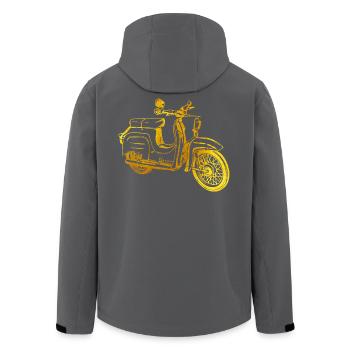 Simson Schwalbe DDR Moped - Recycelte Männer Softshell-Jacke von Stanley/Stella - Anthrazit - Hinten - AI Model Male 185 light (185cm)