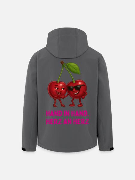 Kirschen im Liebesbund - Recycelte Männer Softshell-Jacke von Stanley/Stella - Anthrazit