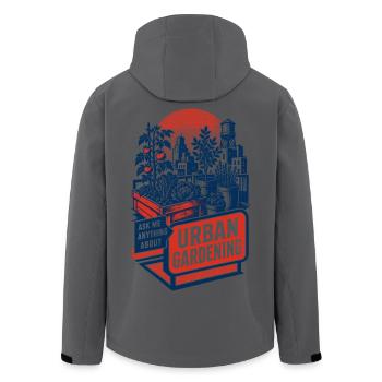 Urban Gardening Ask Me Anything about it - Men’s Recycled Softshell Jacket by Stanley/Stella - anthracite - Back - AI Model Male 185 light (185cm)