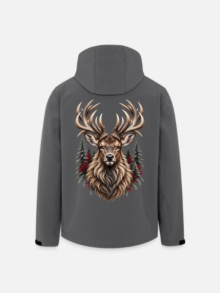 Black Forest Stag – Wilder Hirsch - Recycelte Männer Softshell-Jacke von Stanley/Stella - Anthrazit