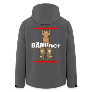 Berlin Hauptstadt Berliner-Bär Bärliner - Recycelte Männer Softshell-Jacke von Stanley/Stella - Anthrazit - Hinten - AI Model Male 185 light (185cm)