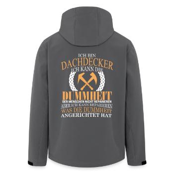 Ich bin ein Dachdecker! - Recycelte Männer Softshell-Jacke von Stanley/Stella - Anthrazit - Hinten - AI Model Male 185 light (185cm)