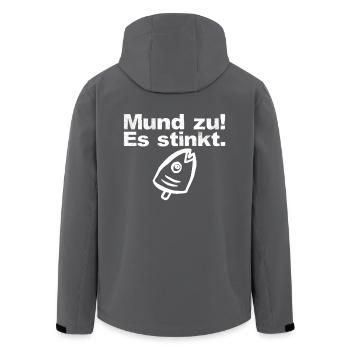 Mund zu! Es stinkt. Fischkopf - Recycelte Männer Softshell-Jacke von Stanley/Stella - Anthrazit - Hinten - AI Model Male 185 light (185cm)
