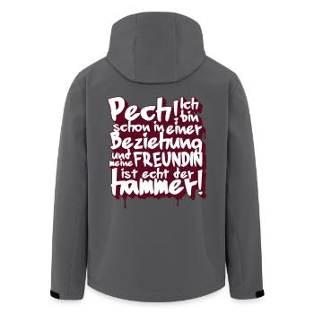 Meine Freundin ist der hammer! - Recycelte Männer Softshell-Jacke von Stanley/Stella - Anthrazit - Hinten - AI Model Male 185 light (185cm)