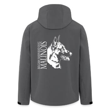 Belgian Shepherd Dog Malinois Portrait Wilsigns - Recycelte Männer Softshell-Jacke von Stanley/Stella - Anthrazit - Hinten - AI Model Male 185 light (185cm)