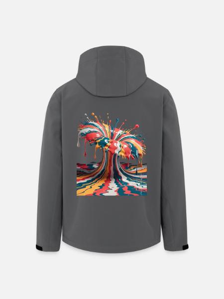 Regenbogen-Farbexplosion - Recycelte Männer Softshell-Jacke von Stanley/Stella - Anthrazit
