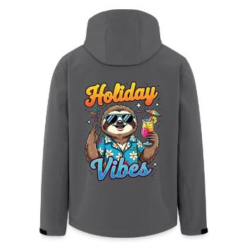 Urlaub Sommer Strand Urlauber Faultier Beachparty - Recycelte Männer Softshell-Jacke von Stanley/Stella - Anthrazit - Hinten - AI Model Male 185 light (185cm)