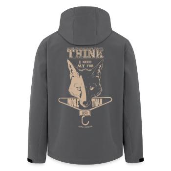 Ich brauche mein Fell mehr, als Sie - Recycelte Männer Softshell-Jacke von Stanley/Stella - Anthrazit - Hinten - AI Model Male 185 light (185cm)