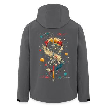 Angling - Men’s Recycled Softshell Jacket by Stanley/Stella - anthracite - Back - AI Model Male 185 light (185cm)