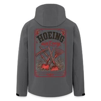 Hoeing Aint Easy Organic Gardening - Men’s Recycled Softshell Jacket by Stanley/Stella - anthracite - Back - AI Model Male 185 light (185cm)