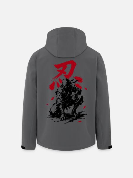 Shinobi-Ninja mit japanischem Kanji - Recycelte Männer Softshell-Jacke von Stanley/Stella - Anthrazit