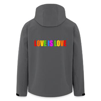 Love is love - Recycelte Männer Softshell-Jacke von Stanley/Stella - Anthrazit - Hinten - AI Model Male 185 light (185cm)