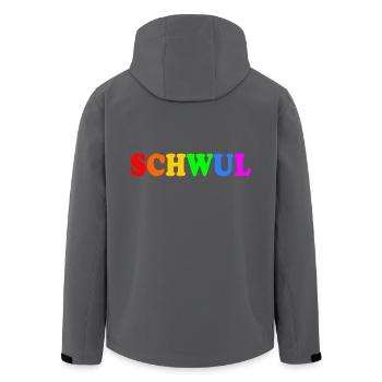 Schwul - Recycelte Männer Softshell-Jacke von Stanley/Stella - Anthrazit - Hinten - AI Model Male 185 light (185cm)