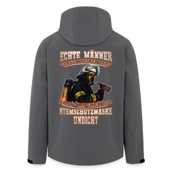 Feuerwehr - Bart - Recycelte Männer Softshell-Jacke von Stanley/Stella - Anthrazit - Hinten - AI Model Male 185 light (185cm)