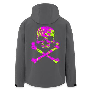 Totenkopf mit Knochen - Recycelte Männer Softshell-Jacke von Stanley/Stella - Anthrazit - Hinten - AI Model Male 185 light (185cm)