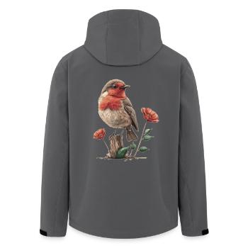 Rotkehlchen - Recycelte Männer Softshell-Jacke von Stanley/Stella - Anthrazit - Hinten - AI Model Male 185 light (185cm)
