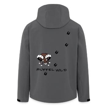 Mufflon mit Fährte - Recycelte Männer Softshell-Jacke von Stanley/Stella - Anthrazit - Hinten - AI Model Male 185 light (185cm)