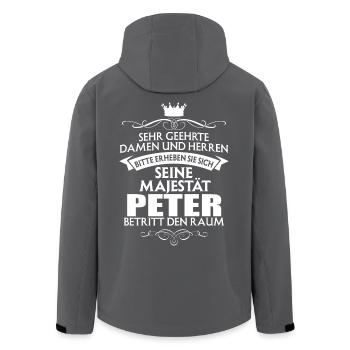 PETER - Majestät - Recycelte Männer Softshell-Jacke von Stanley/Stella - Anthrazit - Hinten - AI Model Male 185 light (185cm)