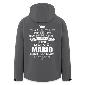 MARIO - Majestät - Recycelte Männer Softshell-Jacke von Stanley/Stella - Anthrazit - Hinten - AI Model Male 185 light (185cm)