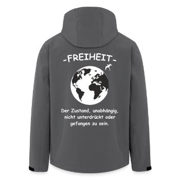 Freiheit der Zustand Spruch - Recycelte Männer Softshell-Jacke von Stanley/Stella - Anthrazit - Hinten - AI Model Male 185 light (185cm)