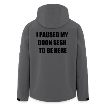 I PAUSED MY GOON SESH TO BE HERE - Men’s Recycled Softshell Jacket by Stanley/Stella - anthracite - Back - AI Model Male 185 light (185cm)