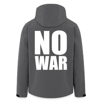 No war - Men’s Recycled Softshell Jacket by Stanley/Stella - anthracite - Back - AI Model Male 185 light (185cm)