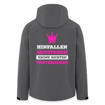 Hinfallen Aufstehen Krone richten Weitergehen - Recycelte Männer Softshell-Jacke von Stanley/Stella - Anthrazit - Hinten - AI Model Male 185 light (185cm)