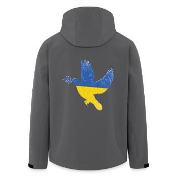 Ukraine Flagge Friedenssymbol - Flagge der Ukraine - Recycelte Männer Softshell-Jacke von Stanley/Stella - Anthrazit - Hinten - AI Model Male 185 light (185cm)