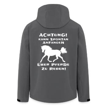 Pferde Reiterin Lustiger Spruch - Recycelte Männer Softshell-Jacke von Stanley/Stella - Anthrazit - Hinten - AI Model Male 185 light (185cm)