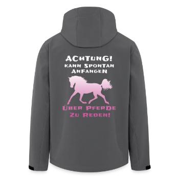 Pferde Reiterin Lustiger Spruch - Recycelte Männer Softshell-Jacke von Stanley/Stella - Anthrazit - Hinten - AI Model Male 185 light (185cm)