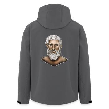 Epikur Griechischer Philosophie - Recycelte Männer Softshell-Jacke von Stanley/Stella - Anthrazit - Hinten - AI Model Male 185 light (185cm)