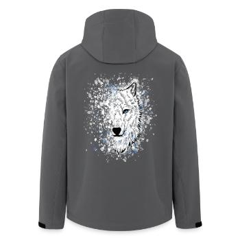 Polarwolf Weißer Wolf - Recycelte Männer Softshell-Jacke von Stanley/Stella - Anthrazit - Hinten - AI Model Male 185 light (185cm)