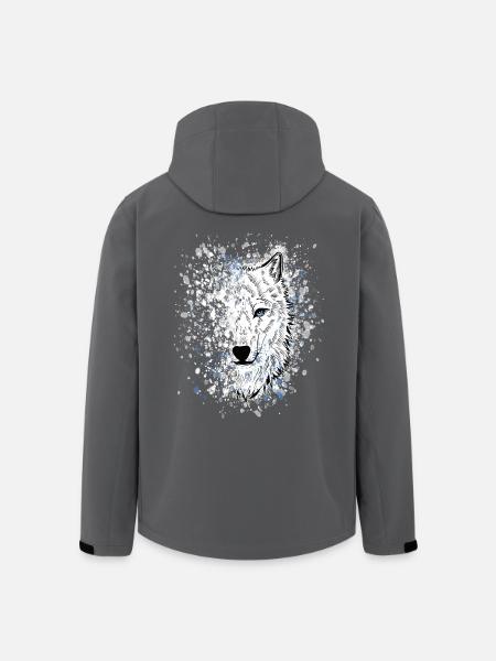 Polarwolf Weißer Wolf - Recycelte Männer Softshell-Jacke von Stanley/Stella - Anthrazit