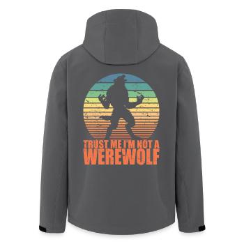 Spaß Scary Werwolf Retro Halloween Süßes oder Saures - Recycelte Männer Softshell-Jacke von Stanley/Stella - Anthrazit - Hinten - AI Model Male 185 light (185cm)
