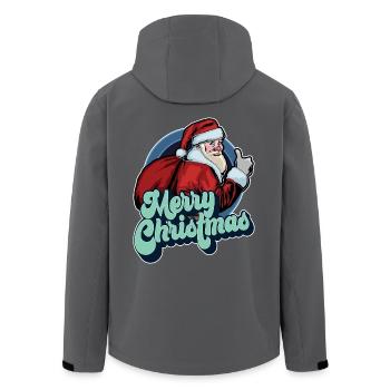 Frohe Weihnachten Weihnachtsmann Daumen hoch Weihnachtsgeschenk - Recycelte Männer Softshell-Jacke von Stanley/Stella - Anthrazit - Hinten - AI Model Male 185 light (185cm)