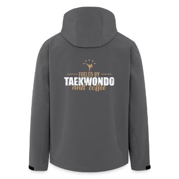 Fueled by Taekwondo and Coffee Kampfsport - Recycelte Männer Softshell-Jacke von Stanley/Stella - Anthrazit - Hinten - AI Model Male 185 light (185cm)