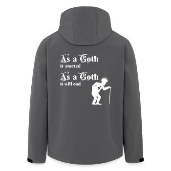 As a Goth it started - As a Goth it will end - Recycelte Männer Softshell-Jacke von Stanley/Stella - Anthrazit - Hinten - AI Model Male 185 light (185cm)