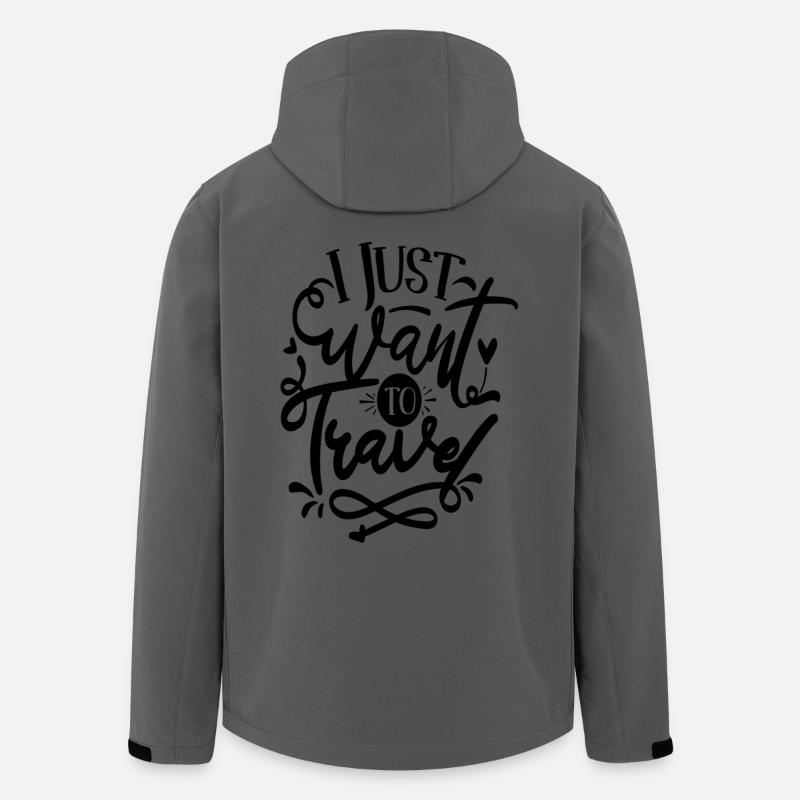 Je veux juste voyager - Veste softshell homme en polyester recyclé Stanley/Stella - charbon