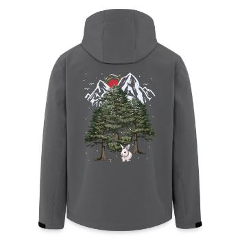 Alpen Hase Winter Schneefall Weihnachten Kaninchen - Recycelte Männer Softshell-Jacke von Stanley/Stella - Anthrazit - Hinten - AI Model Male 185 light (185cm)