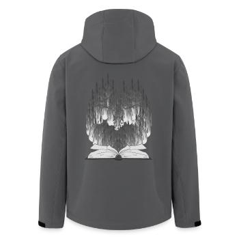 Kreuz Religion Bibel Jesus Schöpfung Gott Feuer - Recycelte Männer Softshell-Jacke von Stanley/Stella - Anthrazit - Hinten - AI Model Male 185 light (185cm)