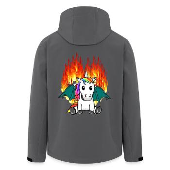 Feuriger Drache Einhorn Fantasy Kinder Fabel - Recycelte Männer Softshell-Jacke von Stanley/Stella - Anthrazit - Hinten - AI Model Male 185 light (185cm)