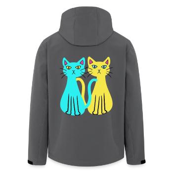 Ukraine Hauskatzen Katze Tierfreund Tierschutz - Recycelte Männer Softshell-Jacke von Stanley/Stella - Anthrazit - Hinten - AI Model Male 185 light (185cm)