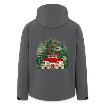 Burg Märchen Schloss Wald Festung Mittelalter - Recycelte Männer Softshell-Jacke von Stanley/Stella - Anthrazit - Hinten - AI Model Male 185 light (185cm)