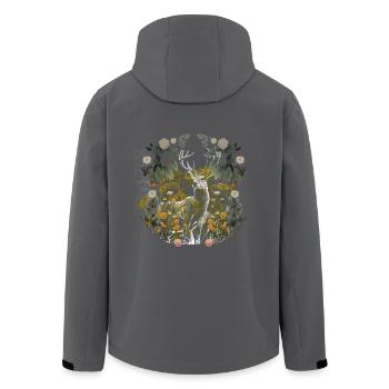 Waldtiere Hirsch Elch Schweden Wild Wald Natur - Recycelte Männer Softshell-Jacke von Stanley/Stella - Anthrazit - Hinten - AI Model Male 185 light (185cm)