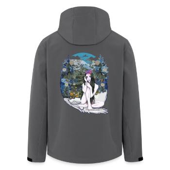 Elfe Fee Natur Fantasy Eierschale Wald Vintage - Recycelte Männer Softshell-Jacke von Stanley/Stella - Anthrazit - Hinten - AI Model Male 185 light (185cm)