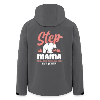 Stiefmama Mama - Recycelte Männer Softshell-Jacke von Stanley/Stella - Anthrazit - Hinten - AI Model Male 185 light (185cm)